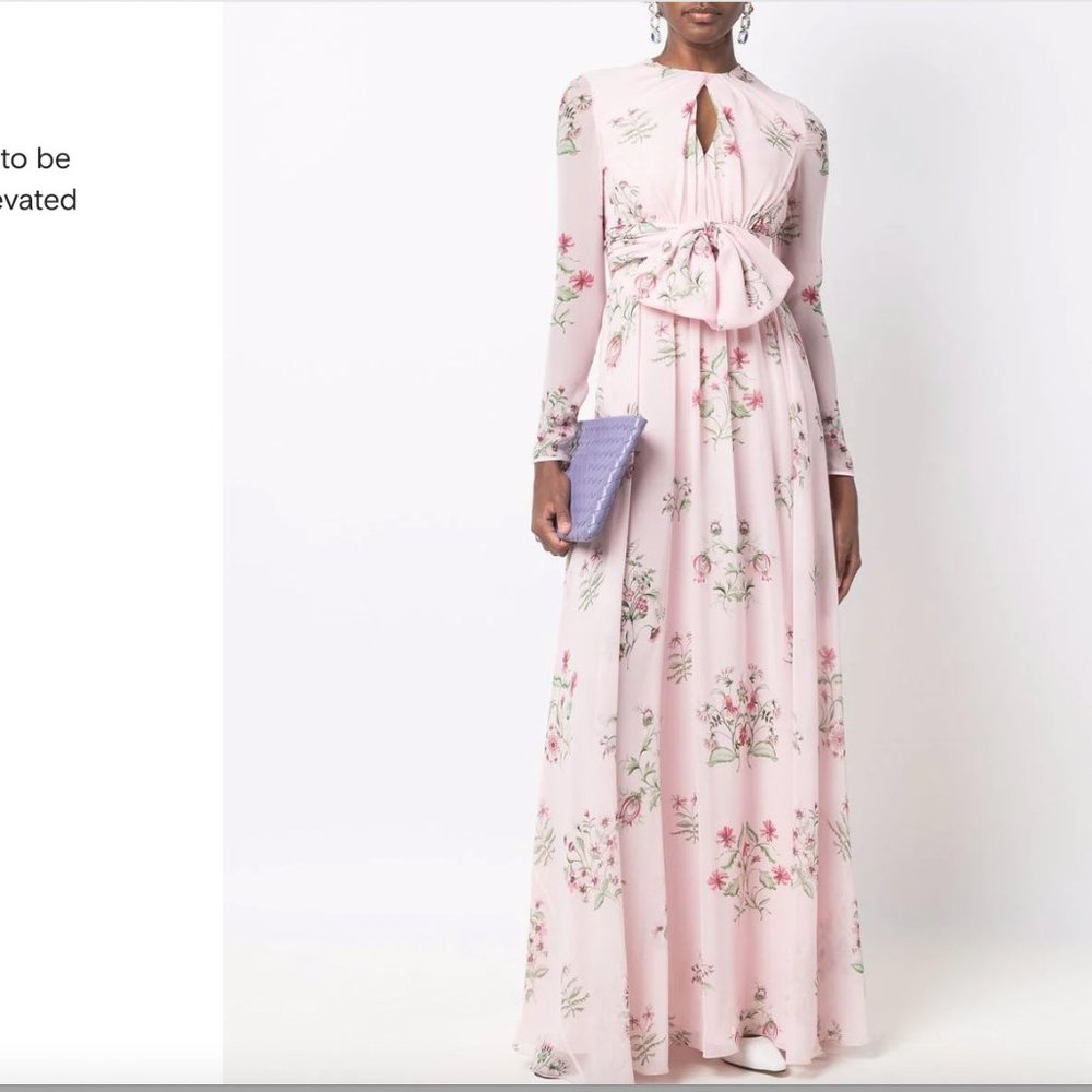 GIAMBATTISTA VALLI LONG PINK FLORAL GOWN SZ 48 TAGS ATTACHED/NEVER WORN